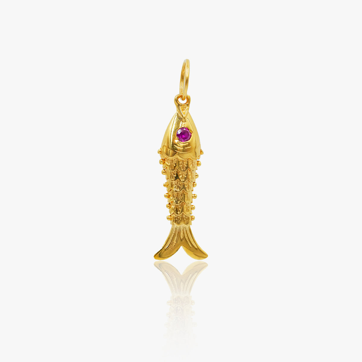 Gold chain with hot sale fish pendant