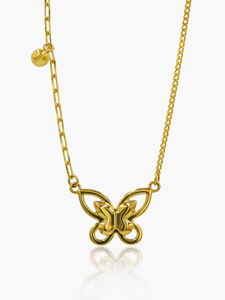 Real gold deals butterfly necklace