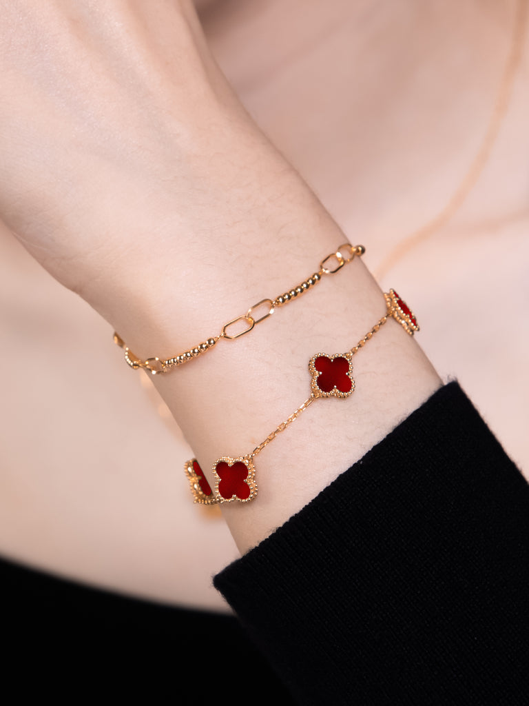 916 Gold Small Clover Bracelet