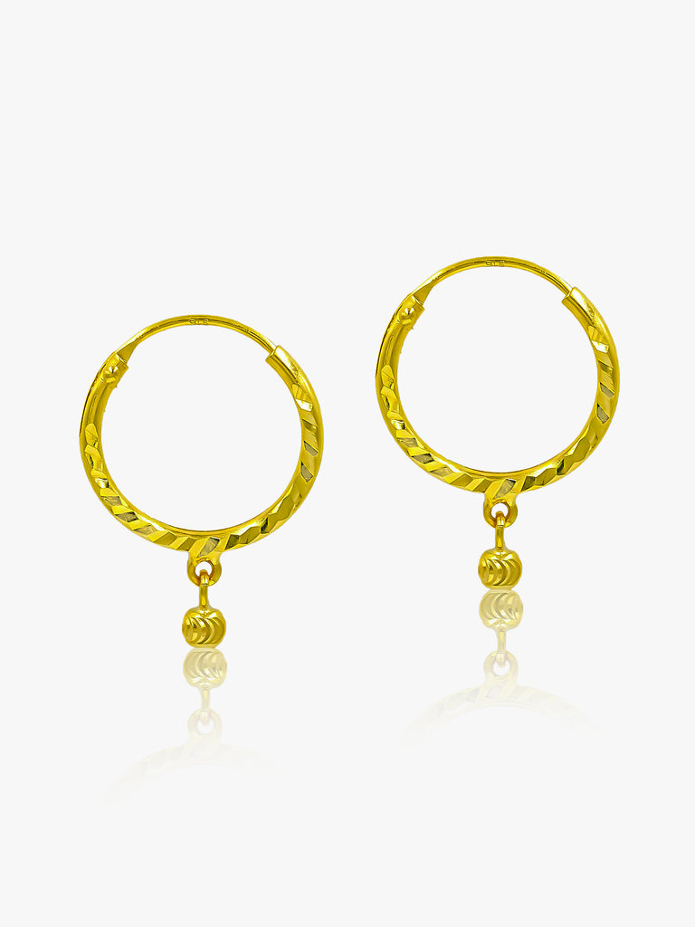 Gold hook earrings sales with beads