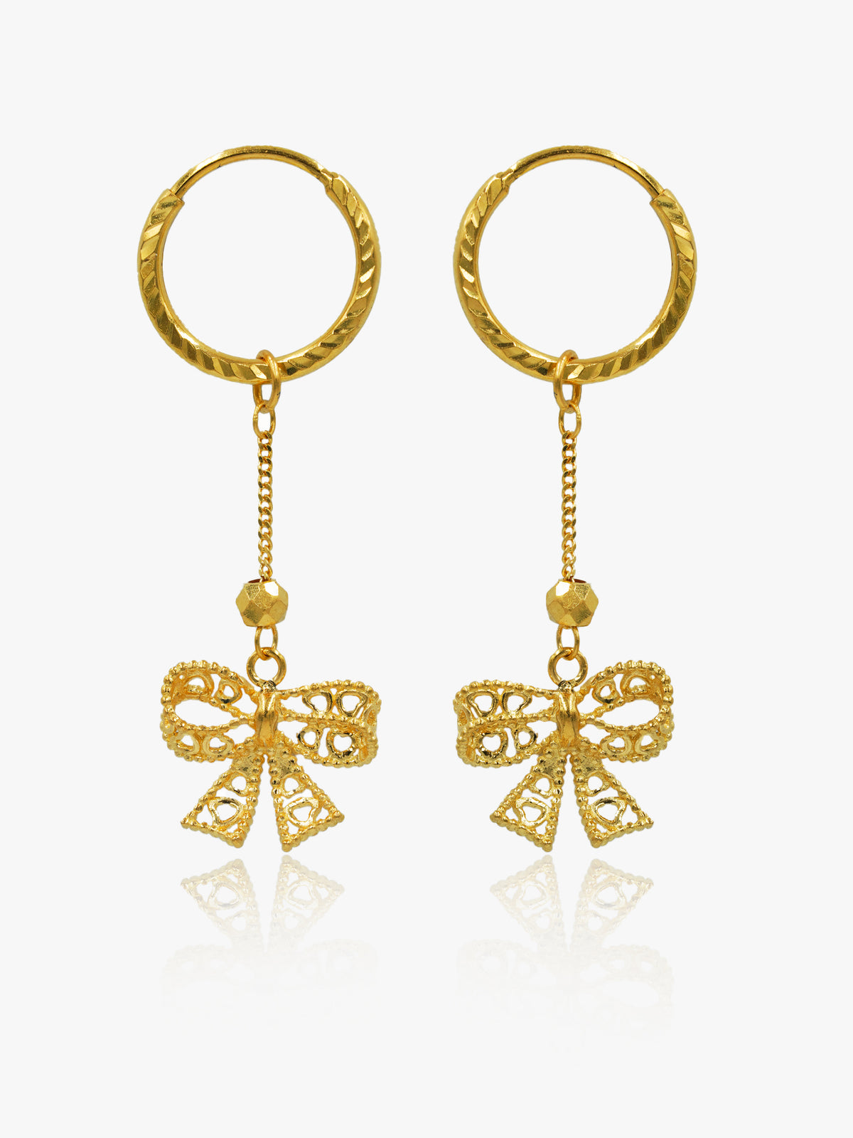 Gold ribbon clearance earrings